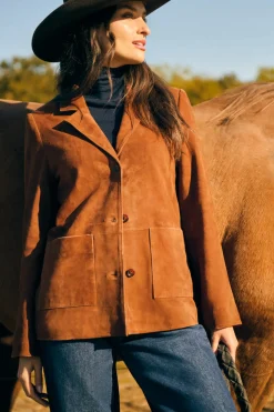 Discount Veste en daim Gabriel Vestes|Tailleurs